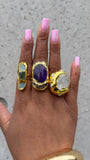 Amethyst Stone Ring (middle finger )