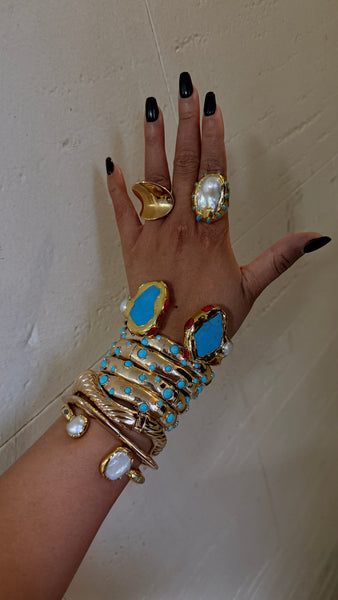 La Playa Bangle x Turquoise Stone Bangle