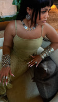 Chrome Stretch Bangle stack
