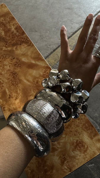 Silver Chrome Bracelet Stack