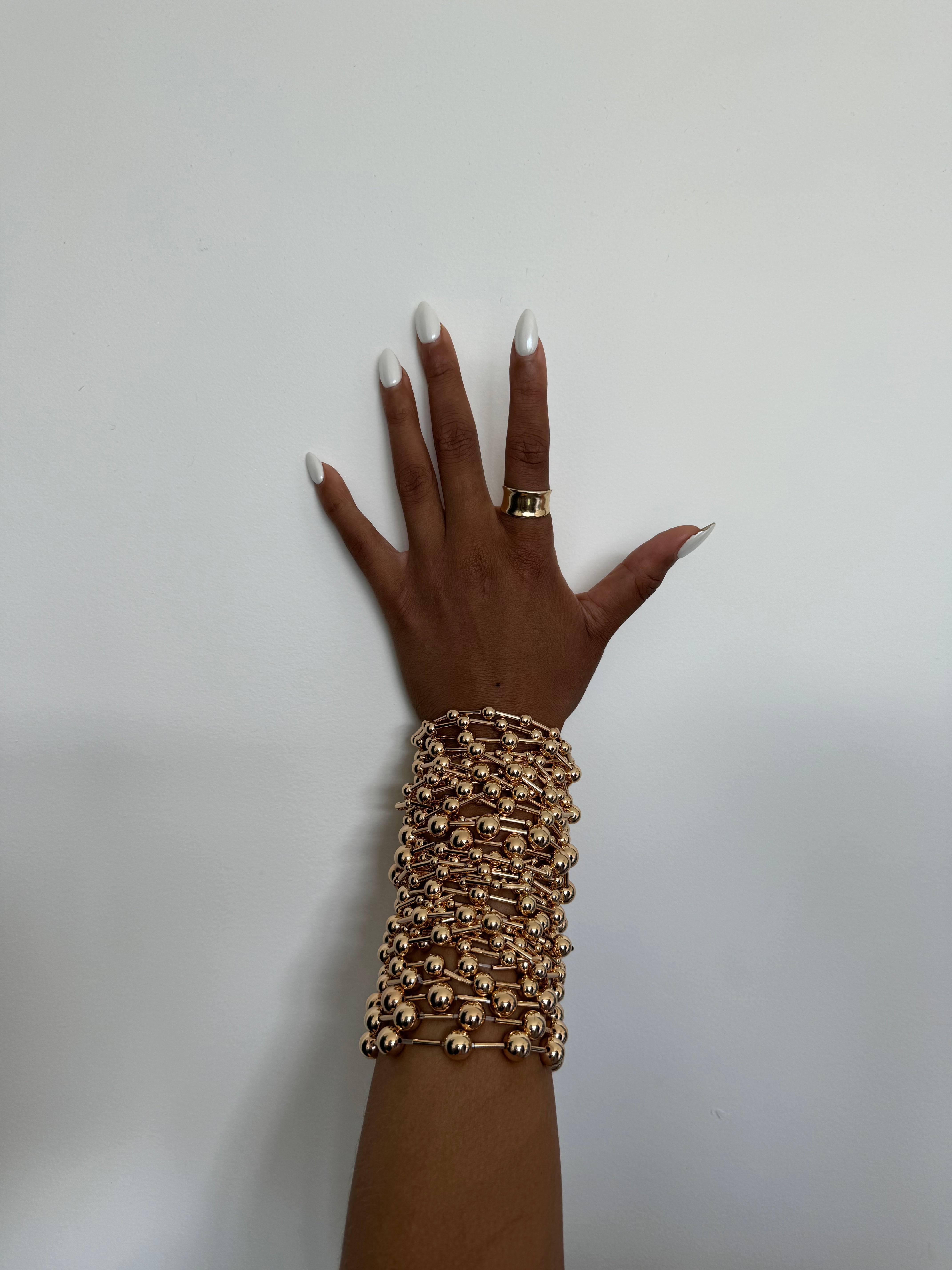 CRAFTDLondon クラフトロンドン Mini Chrome Ball Bracelet Chrome Ball Men's Bracelet (Gold)